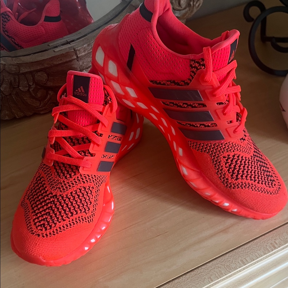 Adidas Men's Red and Black Sneakers